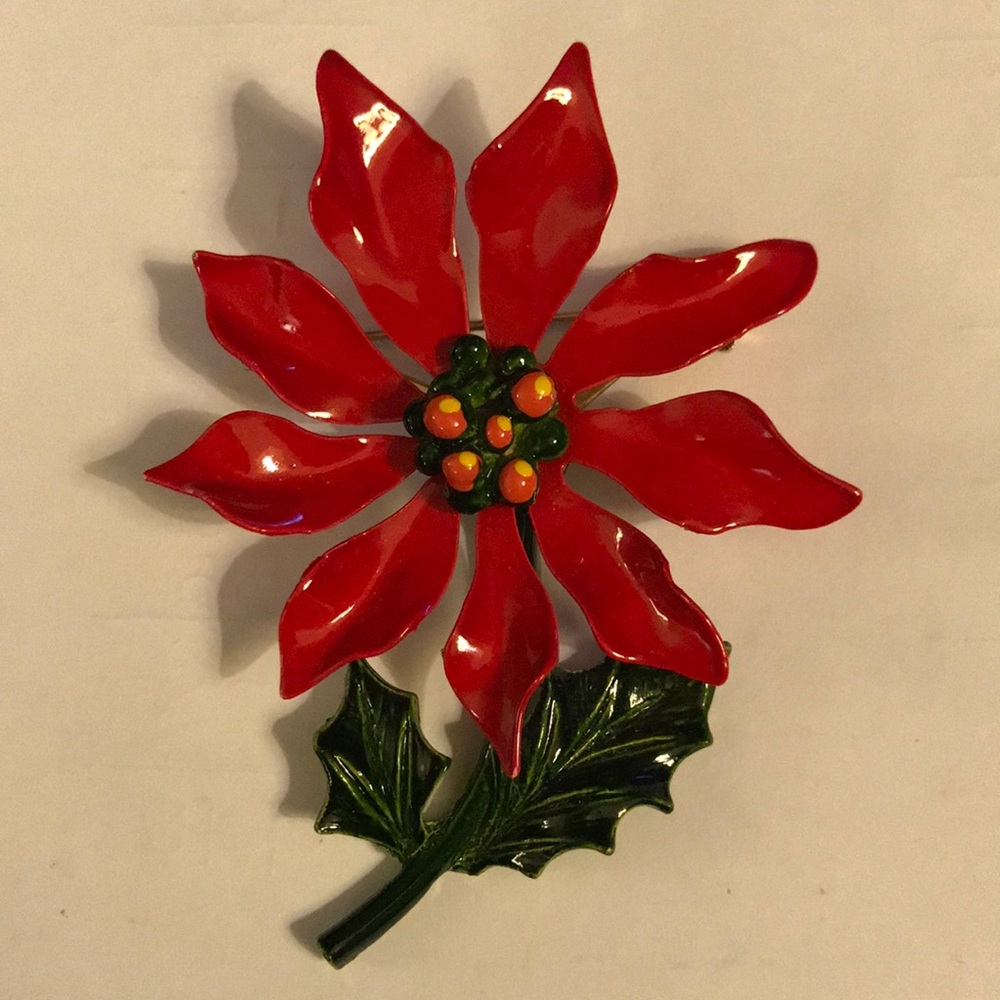 Poinsettia Brooch